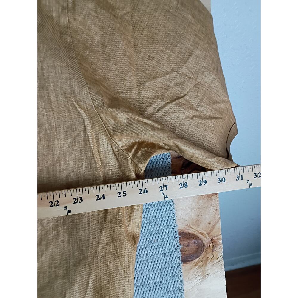 Stacy Adams Linen Party Dress Shirt Mens 3X Sand Brown Cuffed Short No Tuck - Picture 13 of 15